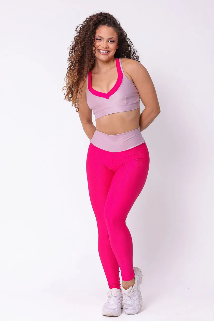 Conjunto Canelado de Compressão Bicolor Raysa